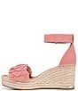 Color:Coral - Image 5 - Clemens6 Flower Ankle Strap Platform Wedge Espadrille Sandals