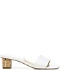 Color:White - Image 2 - Cruella Leather Block Heel Slides