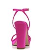Color:Bright Pink Satin Fabric - Image 3 - Daffy Satin Ankle Strap Square Toe Dress Sandals