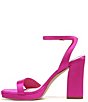 Color:Bright Pink Satin Fabric - Image 5 - Daffy Satin Ankle Strap Square Toe Dress Sandals