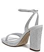 Color:Platinum - Image 4 - Daffy 2 Rhinestone Fabric Ankle Strap Square Toe Dress Sandals