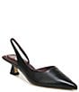 Color:Black - Image 1 - Sarto by Franco Sarto Devin Leather Pointed Toe Kitten Heel Slingback Pumps