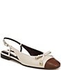 Franco Sarto Ethel Leather Slingback Cap Toe Bow Flats - Image 1