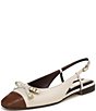 Franco Sarto Ethel Leather Slingback Cap Toe Bow Flats - Image 6