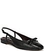 Franco Sarto Ethel Leather Slingback Cap Toe Bow Flats - Image 1