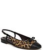 Franco Sarto Ethel Leopard Print Slingback Cap Toe Bow Flats - Image 1