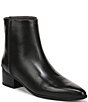 Franco Sarto Fayola Leather Pointed Toe Block Heel Booties - Image 1