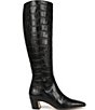 Franco Sarto Flexa Shara Crocodile Embossed Leather Square Toe Tall Boots - Image 2