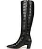 Franco Sarto Flexa Shara Crocodile Embossed Leather Square Toe Tall Boots - Image 5