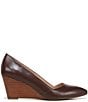 Color:Cafe Brown Leather - Image 2 - Frankie Leather Wedge Pumps