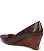 Color:Cafe Brown Leather - Image 4 - Frankie Leather Wedge Pumps