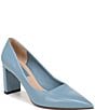 Color:Denim Blue - Image 1 - Giovanna Leather Block Heel Pumps