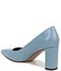 Color:Denim Blue - Image 4 - Giovanna Leather Block Heel Pumps