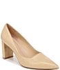 Color:Beige Leather - Image 1 - Giovanna3 Leather Block Heel Pumps