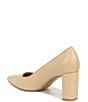 Color:Beige Leather - Image 4 - Giovanna3 Leather Block Heel Pumps
