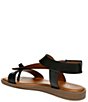 Color:Black - Image 4 - Glenni Leather Thong Wedge Sandals