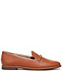 Color:Cognac Brown - Image 2 - Hanah Leather Chain Detail Slip-On Loafers