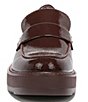 Color:Mahogany Brown - Image 6 - Harper Crinkle Patent Platform Wedge Loafers
