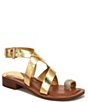 Color:Gold - Image 1 - Ina Leather Toe Loop Sandals