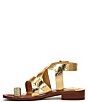Color:Gold - Image 5 - Ina Leather Toe Loop Sandals
