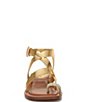 Color:Gold - Image 6 - Ina Leather Toe Loop Sandals