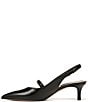 Color:Black - Image 5 - Khloe Leather Slingback Mary Jane Kitten Heel Pumps
