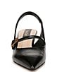 Color:Black - Image 6 - Khloe Leather Slingback Mary Jane Kitten Heel Pumps