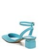 Color:Aqua Blue Raffia - Image 4 - Naya2 Raffia Ankle Strap Pumps