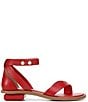 Color:Red - Image 2 - Parker Leather Ankle Strap Thong Sandals
