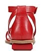Color:Red - Image 3 - Parker Leather Ankle Strap Thong Sandals