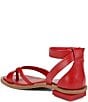 Color:Red - Image 4 - Parker Leather Ankle Strap Thong Sandals