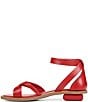 Color:Red - Image 5 - Parker Leather Ankle Strap Thong Sandals