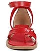 Color:Red - Image 6 - Parker Leather Ankle Strap Thong Sandals