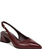Franco Sarto Racer Leather Pointed Toe Block Heel Slingback Pumps - Image 1