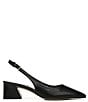 Color:Black - Image 2 - Racer Leather Slingback Pointed Toe Pumps