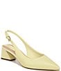 Color:Citron Yellow Leather - Image 1 - Racer Leather Slingback Block Heel Pumps