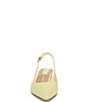 Color:Citron Yellow Leather - Image 6 - Racer Leather Slingback Block Heel Pumps