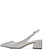 Color:Silver - Image 5 - Racer 3 Rhinestone Fabric Sling Pumps