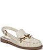 Franco Sarto Sully 2 Leather Pearl Shell Chain Slingback Loafers - Image 1