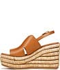 Color:Brown - Image 5 - Tamryn Leather Platform Slingback Sandals