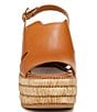 Color:Brown - Image 6 - Tamryn Leather Platform Slingback Sandals
