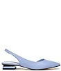 Color:Powder Blue - Image 2 - Tyra Leather Pointed Toe Slingback Flats