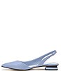 Color:Powder Blue - Image 5 - Tyra Leather Pointed Toe Slingback Flats