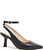 FRANKIE4 Gigi Leather Pointed Toe Slingback Ankle Strap Pumps - Image 1