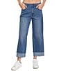 FRAYED Jeans Wide Leg Cuffed Cropped Jeans - Image 4