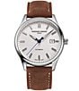 Frederique Constant Men's Classics Index Automatic Brown Leather Strap Watch, Color:Brown/White Dial - Image 1