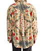 Free People Alexi Printed Velvet Collared Long Sleeve Button-Down Top - Image 2