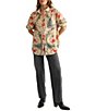 Free People Alexi Printed Velvet Collared Long Sleeve Button-Down Top - Image 3