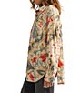 Free People Alexi Printed Velvet Collared Long Sleeve Button-Down Top - Image 5