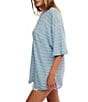 Free People All Love Stripe Print Front Pocket 3/4 Neck Short Sleeve Tee - Image 3